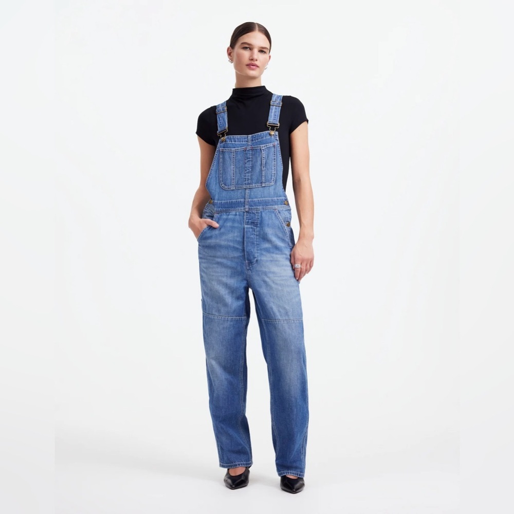 Alexa Chung for Madewell Denim Overalls in Hockley Wash